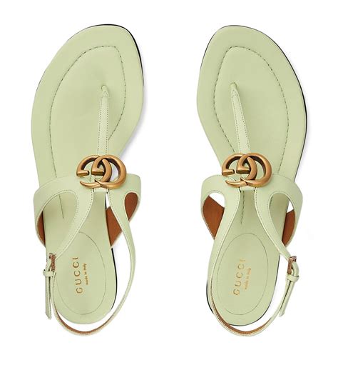 gucci leather sandals with double g|Gucci jolie denim flats sandals.